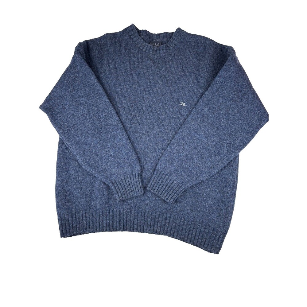 Men’s 100% Lana Wool Sweater Size L Luxury Winter South Hampton
